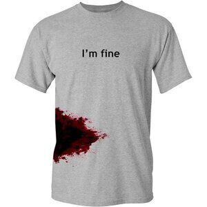 "I'm Fine" Zombie Shark Bite Graphic Novelty T-Shirt